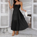 Solid color high waisted camisole dress for dinner party