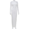 Shoulder baring sexy dinner party temperament one-step dress
